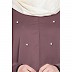 Designer abaya with double sleeves- Plum brown and black
